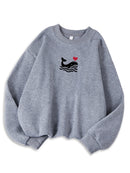 Casual Women's Sweatshirts Kawaii Bow Graphic Prints Pullover Comfortable Warm Oversize Hoodie Autumn Fleece Soft Female Clothes