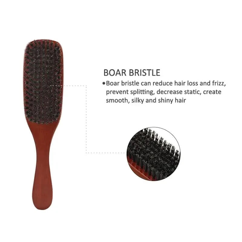 Natural Boar Bristle Beard Brush Men Facial Hair Cleaning Brush Professional Hairbrush Shaving Tools Beard Mustache Brushes - M & M Global