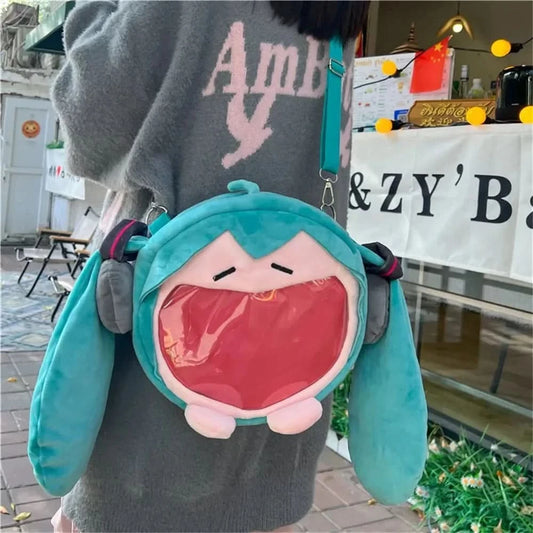 Hatsune Miku Shoulder Bag New Backpack Cute Anime Girl Plush Cartoon Kawaii Knapsack Student Bag Packet Kids Gifts Toys - M & M Global