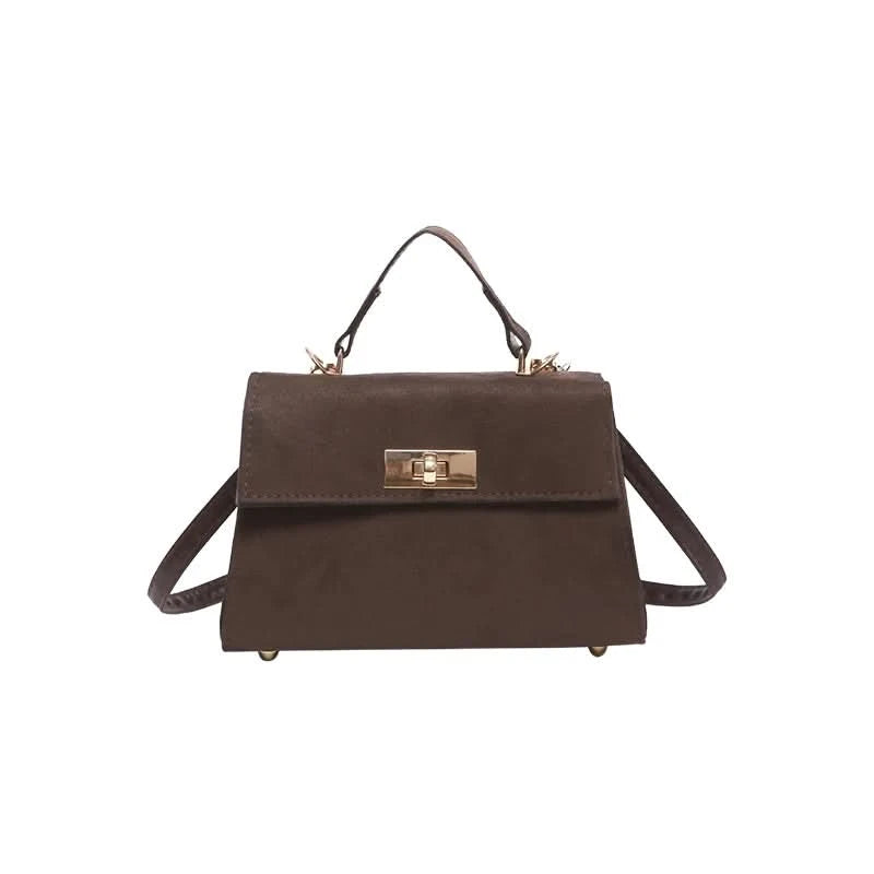 Trendy Suede Shoulder Bag Square Clutch Handbag with Adjustable Strap Satchel Purse Tote Bag for Women Work Shopping Travel - M & M Global