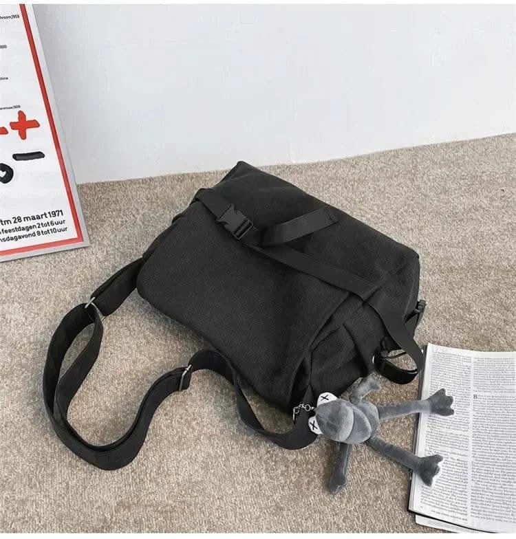 Canvas Messenger Bag Ladies Big Capacity Handbags Shoulder Bag Youth Girls Student School Bags Fashion Men Crossbody Bags Bolsos - M & M Global