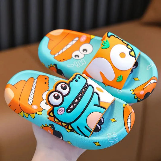 Cartoon Dinosaur Children Slippers Boy Girls Casual Shoes Flat Beach Water Shoes Indoor Soft Kids Cute Flip Flops for Boy Girl - M & M Global