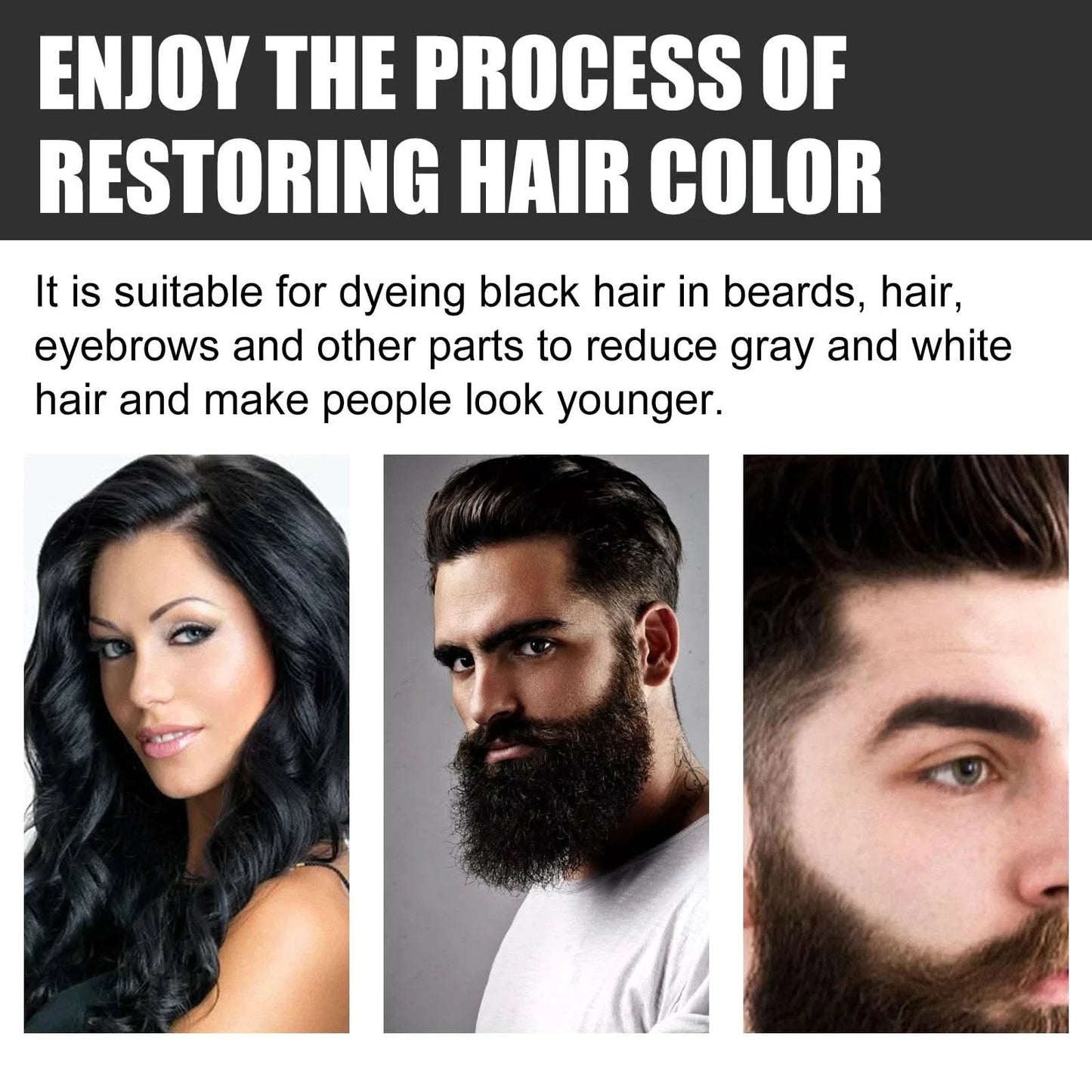Darkening Hair Soap Blackening Beard Eyebrows Deep Cleansing Strengthen Nourish Repairing White Grey Hairs Treatment Shampoo Bar - M & M Global