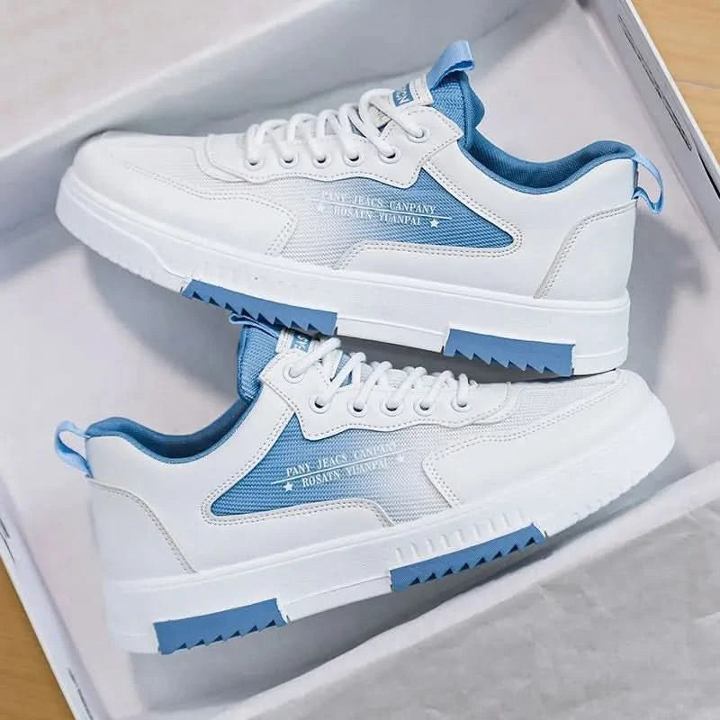 Versatile white shoes men's new 2025 summer casual breathable mesh board shoes fashionable sports height increasing men's shoes - M & M Global