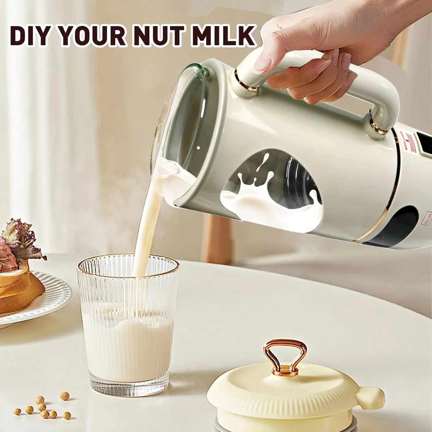 Nut Milk Maker, 35oz/1000ml Multi-Functional Automatic Soy Milk Maker for Homemade Nut, Soy, Almond, Oat Milk, Fruit and Vegetab - M & M Global
