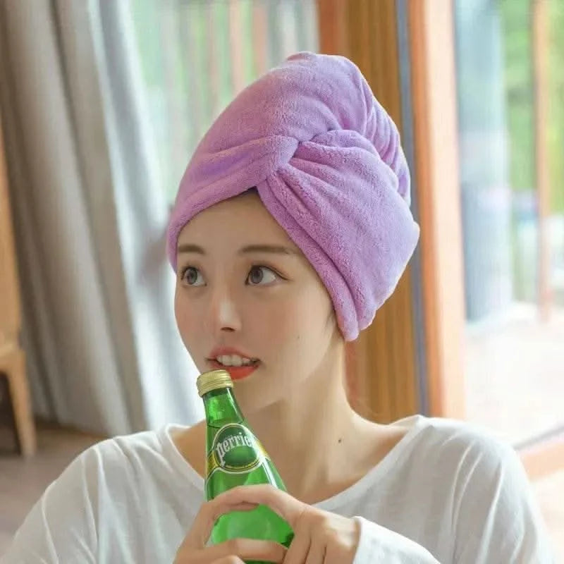 Dry Hair Cap Sports Towel Fiber Super Fine Adult Bath Towel Towels Bathroom Soft Turban for Hair Drying Miss Serviettes Face Wet - M & M Global