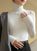 Autumn New Turtleneck basic Knitted Pullovers High-End Sense Temperament Long Sleeve Sweaters Fashion Slim Fit Bottoming Tops