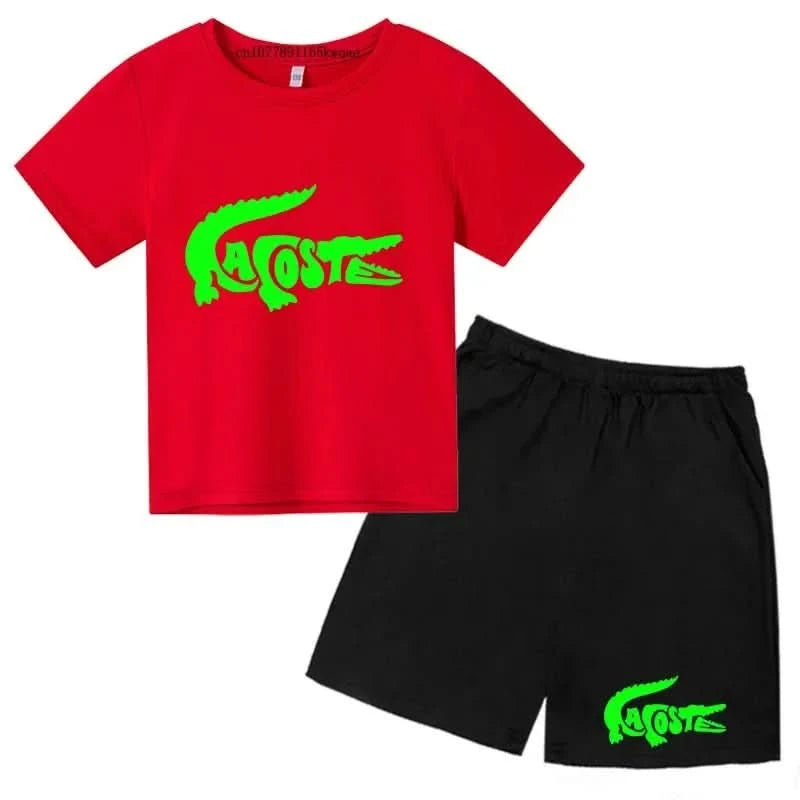 Summer Brand Casual 3-12Y Short Sleeve+Shorts Fashion Children's T-shirt Boys Girls leisure Set - M & M Global