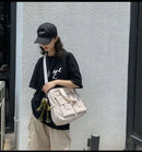 Waterproof Shoulder Bag Women's Multi Pocket Nylon Messenger Bag Preppy Canvas Handbag Women - M & M Global