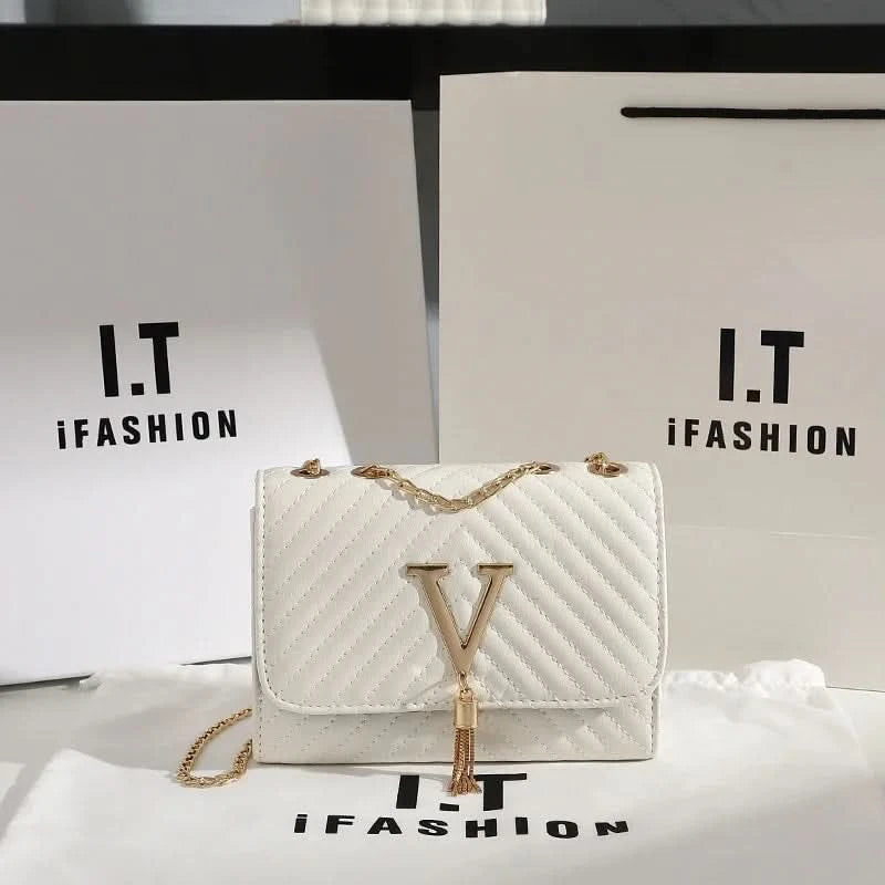 Embroidery Women Crossbody Bag Thread Luxury Handbag Shoulder Bags Brand Sequined Tassel Clutch Small Bag and Purse Party - M & M Global
