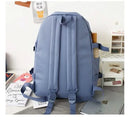 5PCS Kit Backpack Female Fashion Lady High Capacity Waterproof College Trendy Girls Laptop School Bags Cute Girl Travel Book Bag - M & M Global
