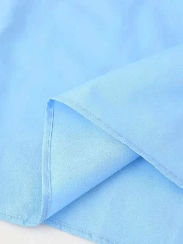 Blue V-Neck Waist-Fitted Bow-Decored Long Dress For Women Fashionable And Elegant European And American Style - M & M Global
