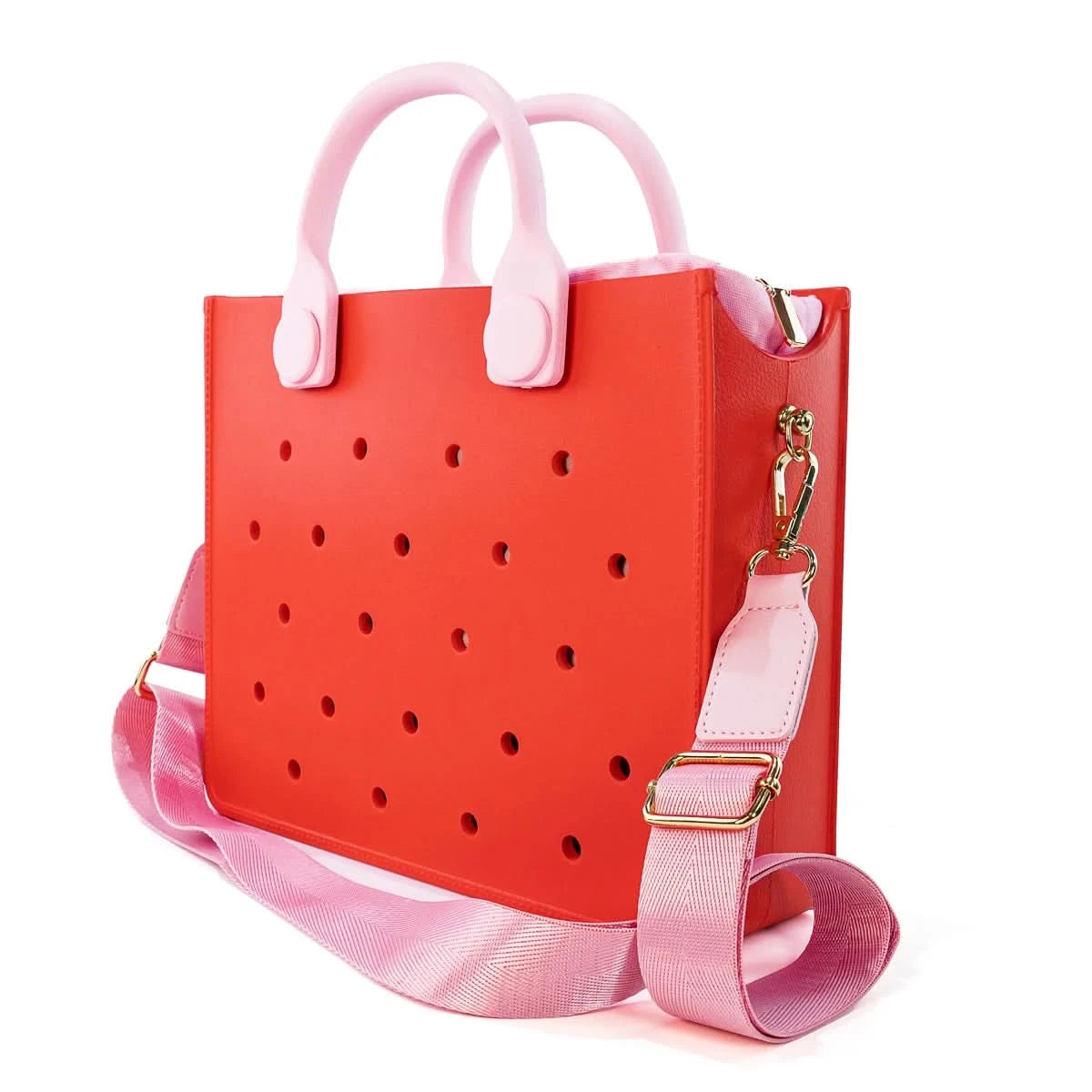 The orange guy Purple Women Fashion New EVA Punched Handbag Casual Waterproof Travel Tote Bag Fit Charms Outdoor Beach Bags - M & M Global