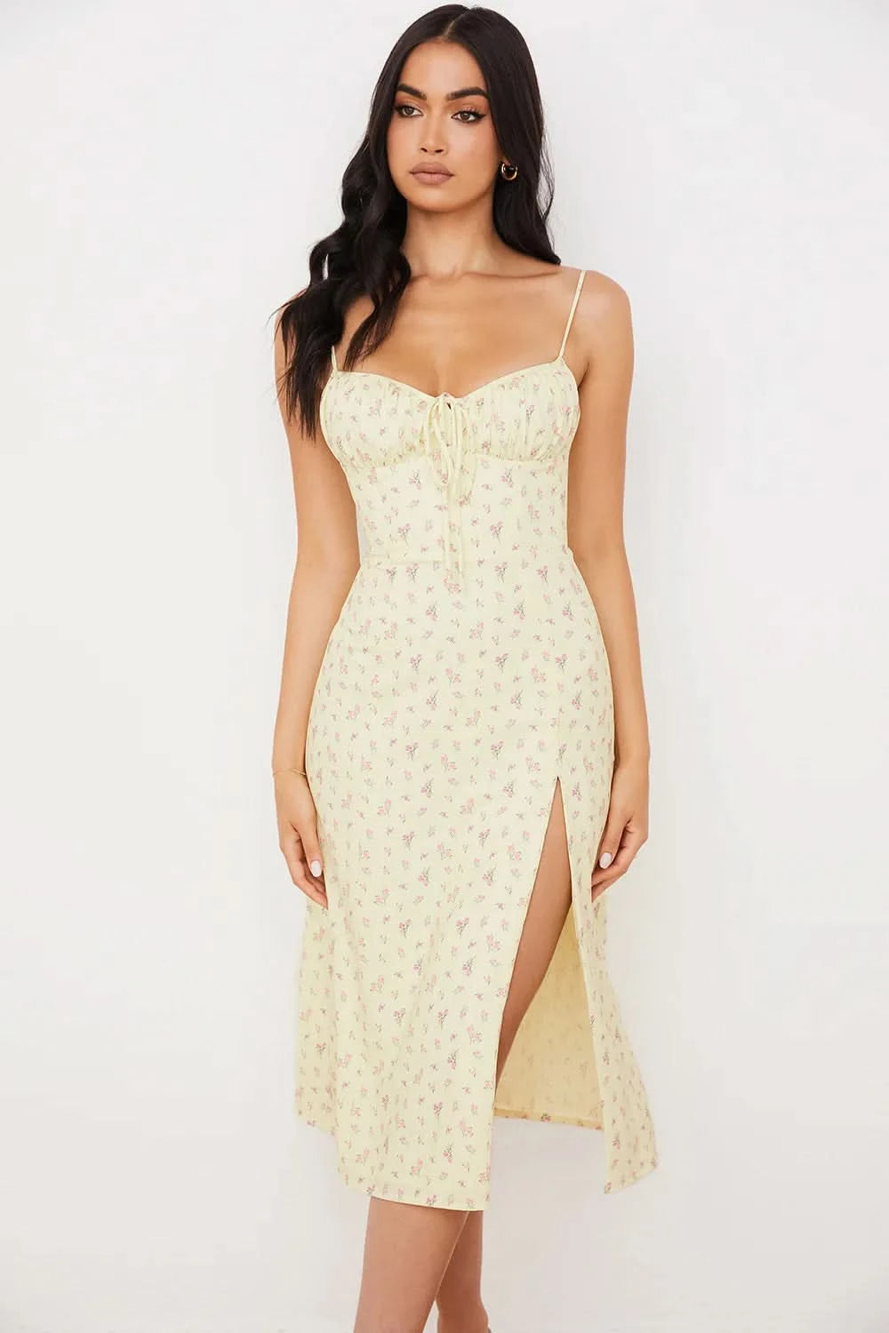 Women Elegant Floral Beach Vacation Bodycon Streetwear Long Dress 2024 Summer Clothes Wholesale Items For Business - M & M Global