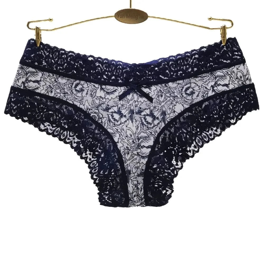 Sexy Lace Women Panties Cotton Underwear Girls Bow Briefs New Ladies Bikini 6 Pcs/set - M & M Global