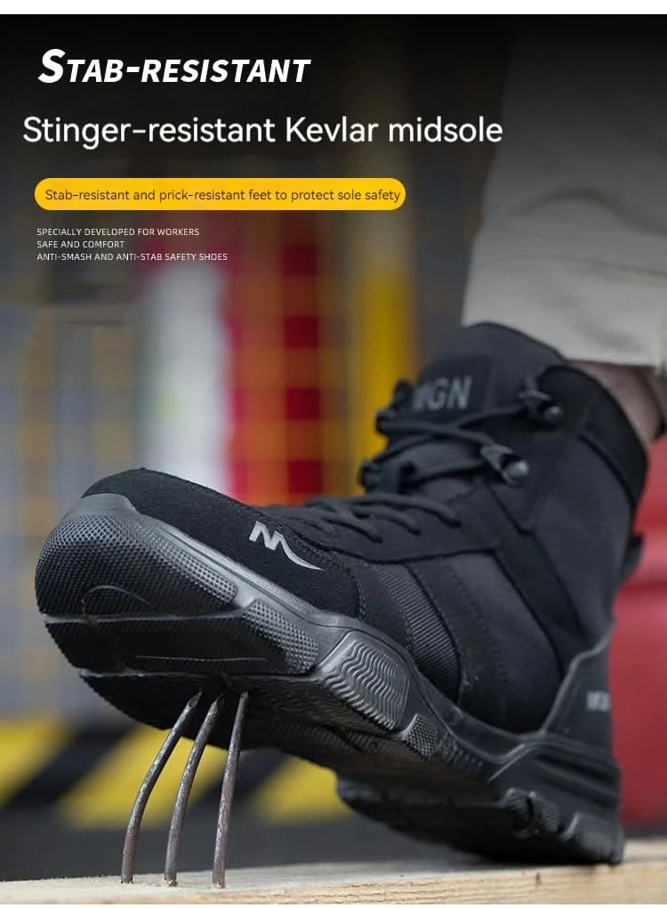 Work Boots Indestructible Safety Shoes Men Steel Toe Shoes Puncture-Proof Sneakers Male Footwear Shoes Women Non Slip Work Shoes