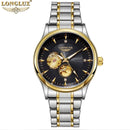LONGLUX Men automatic mechanical watch elegant luxury watches waterproof skeleton business wholesale stainless steel gift watch - M & M Global