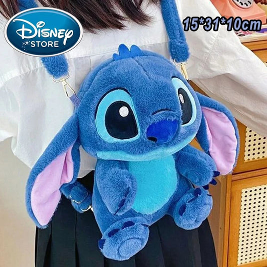 New Disney Plush Backpack Ins Japanese Blue Stitch Funny Cartoon Large-Capacity Student Backpack Kindergarten Bag Child Gift - M & M Global