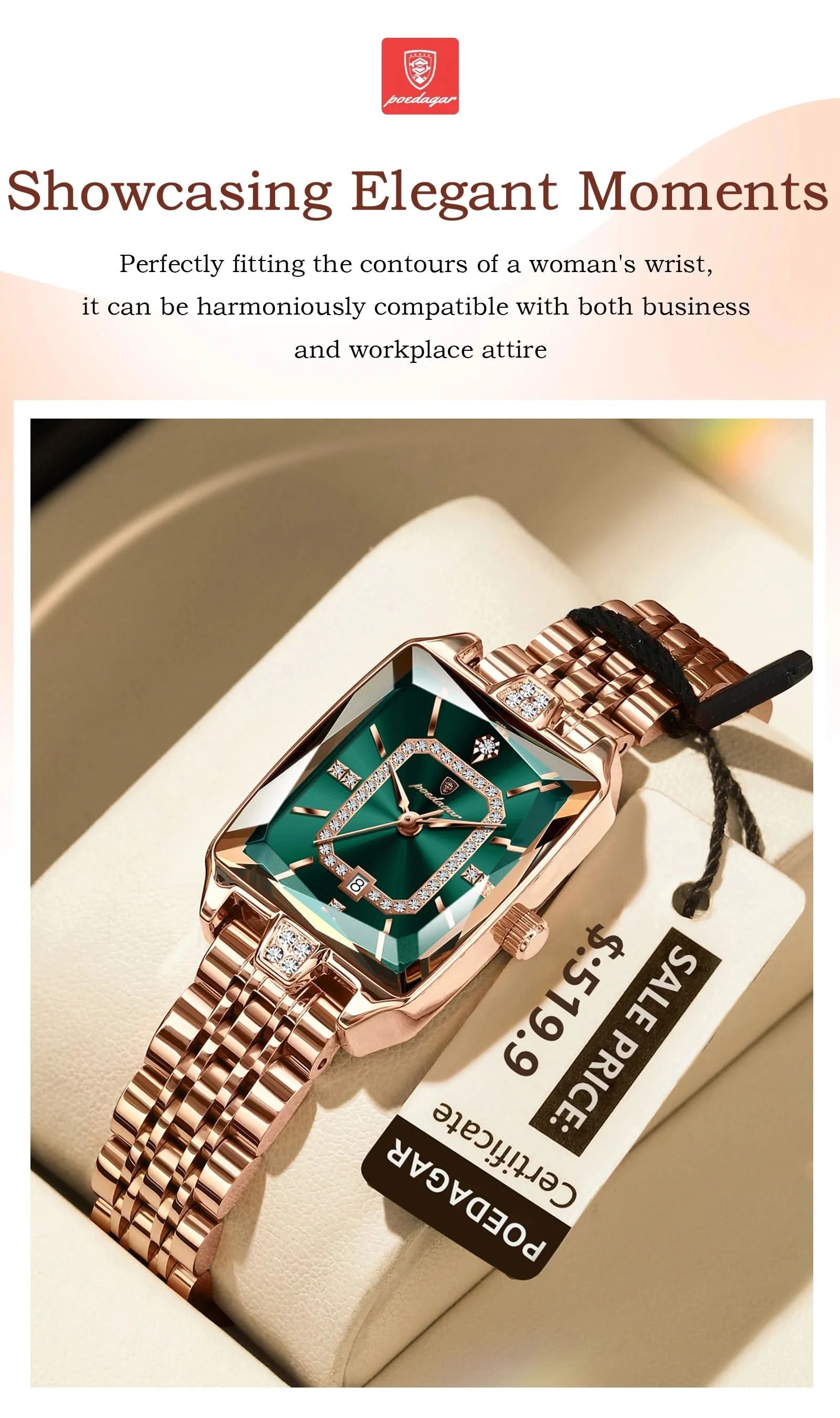 POEDAGAR Luxury Watch For Woman Waterproof Calendar High Quality Ladies Watch Stainless Steel Quartz Women's Watches Elegant+Box - M & M Global