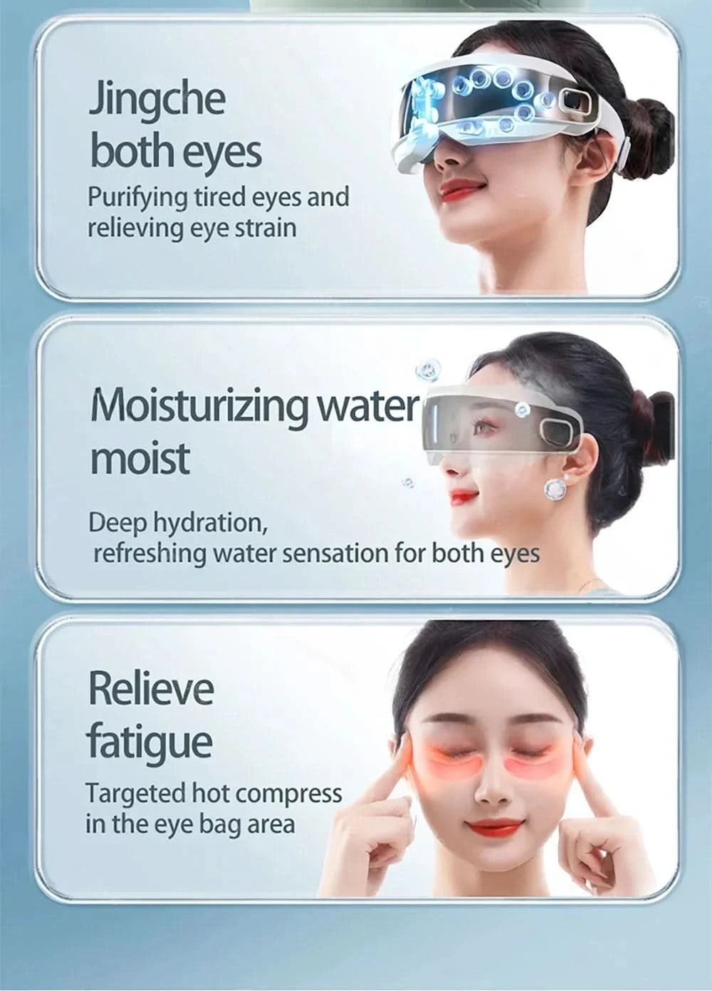 Steam Eye Massager Warm Spa Eye Steamer Acupressure Therapy Kneading Massage Eyes Bluetooth Relieve Eye Fatigue Massage Relax - M & M Global