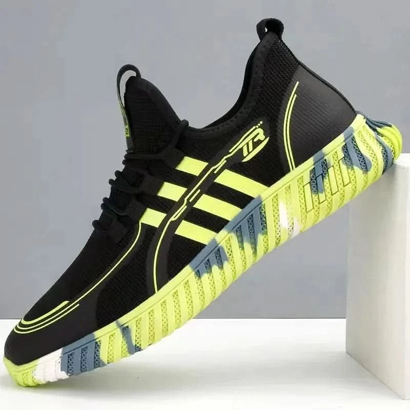 Men's sports shoes, comfortable tennis shoes, mesh surface, fly fabric, anti slip, men's tennis, big discounts, novelty - M & M Global