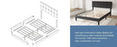 JHK Queen Bed Frame with Headboard No Box Spring Needed Linen Upholstered Wooden Platform Bed Frame with Wood Slats Support