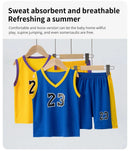 Summer CHILDREN'S Basketball Suit Boys and Girls Sports Vest Shorts Suit 23rd Handsome Boys and Students Vest Suit 2-piece. - M & M Global