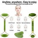 Jade Massagers For Face Body Gua Sha Scraper Beauty Facial Roller Set Natural Gouache Stone Massage Slimming Skin Care Lift box - M & M Global