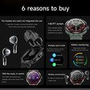 Smart Watch for Men with Hidden Earbuds Wireless Calling Fitness Tracker NFC Waterproof Heart Rate Monitor
