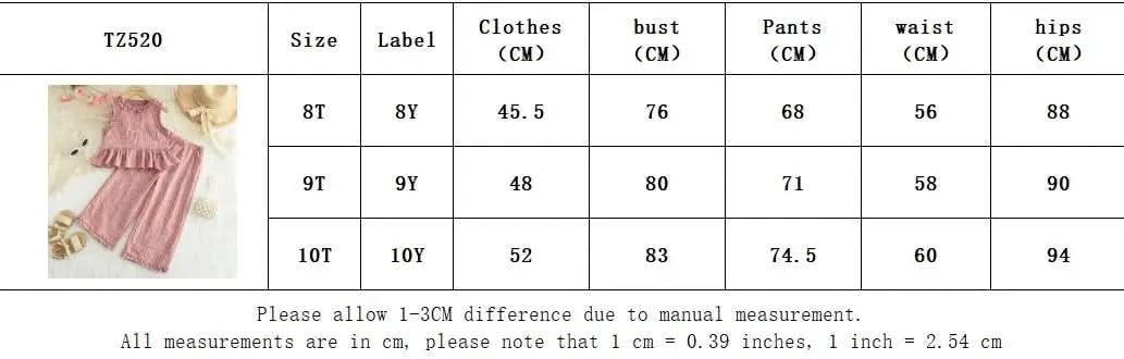 Pink Girl's Summer Two-piece Set with Single Breasted Sleeveless Top and Casual Pants, New Children's Sets Kids Clothes - M & M Global