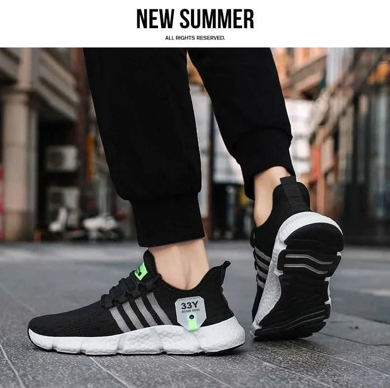 Breathable Mesh Men Shoes Trendy Lightweight Walking Flats Plus Size Male Tennis Sneakers Outdoor Running Fitness Shoes 2025 - M & M Global