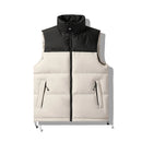 Men's Vest Jacket Autumn Winter Parkas Oversize Stand Collar Zipper Pockets Orange Windbreaker Waistcoat Plus Size Same