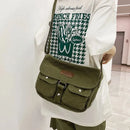High Quality Canvas Handbag Shoulder Bags Large Capacity Crossbody Bags For Women Simple Casual Messenger Bag Student School Bag - M & M Global