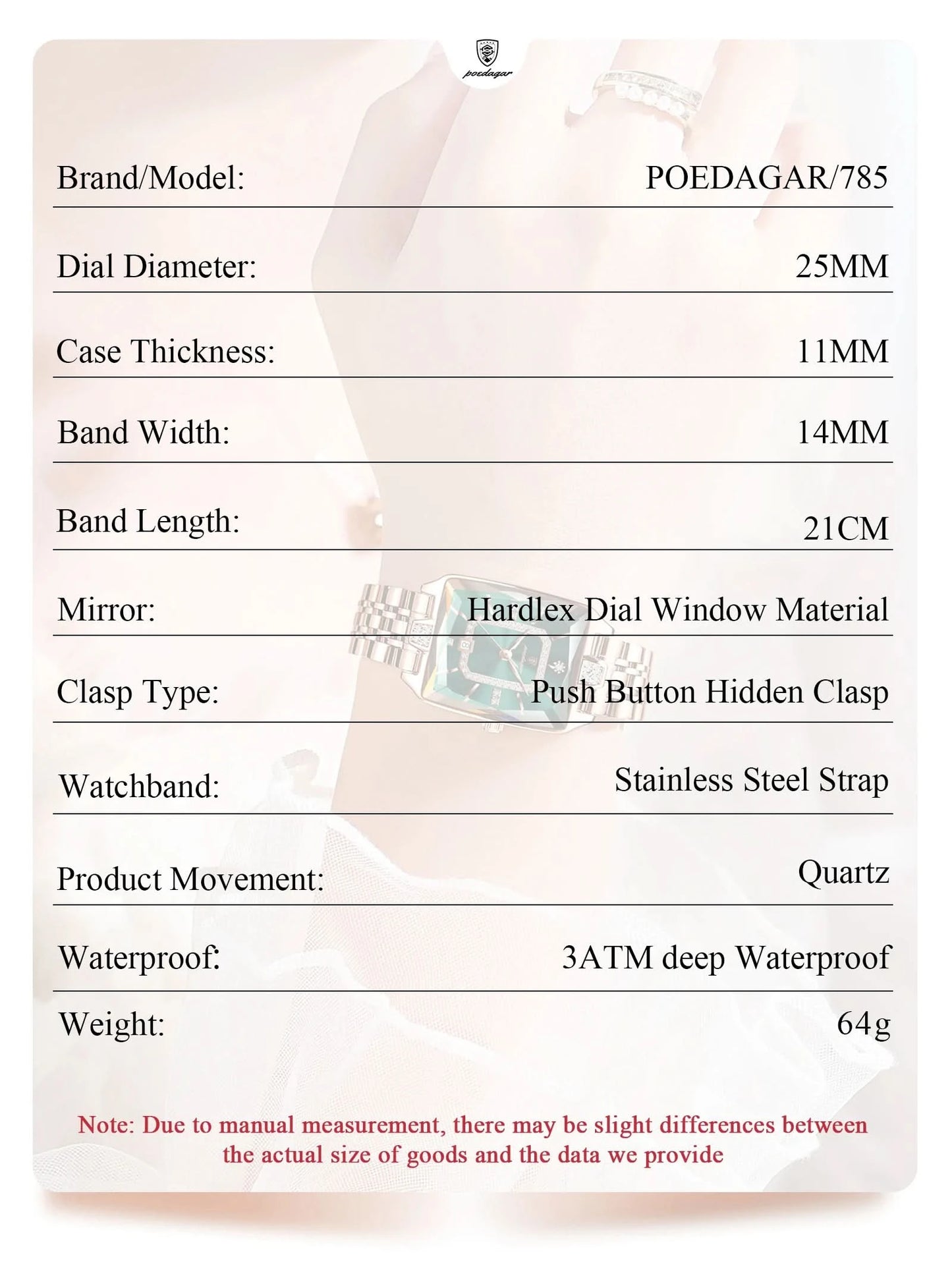 POEDAGAR Luxury Watch For Woman Waterproof Calendar High Quality Ladies Watch Stainless Steel Quartz Women's Watches Elegant+Box - M & M Global