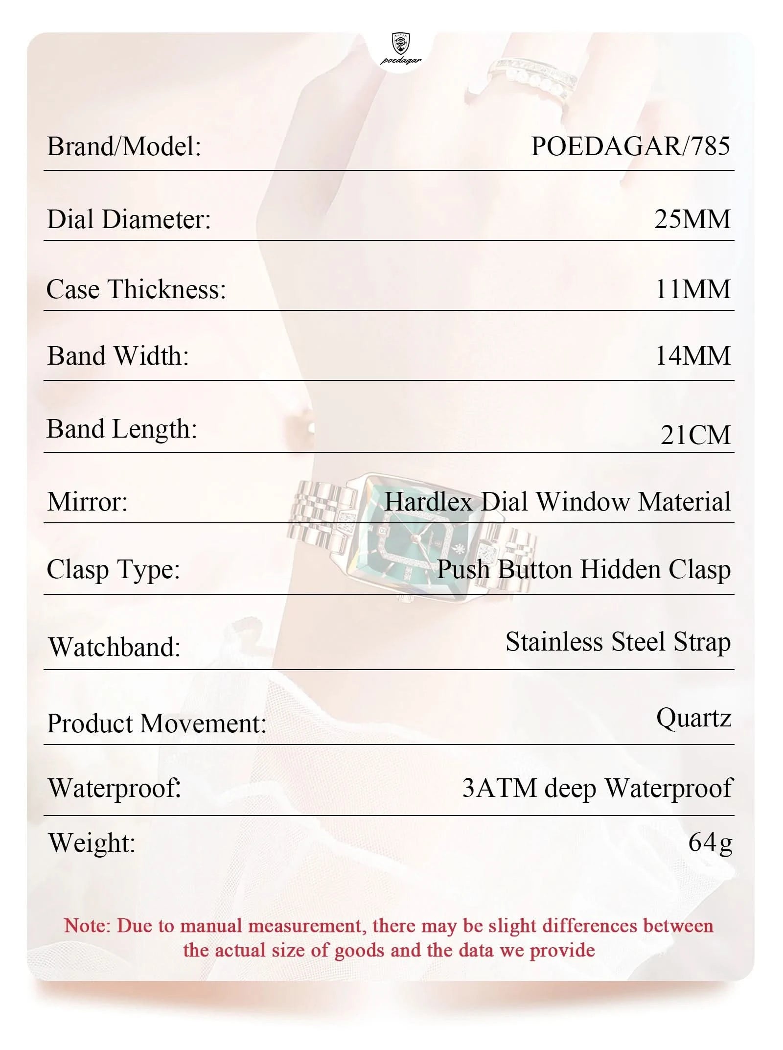 POEDAGAR Luxury Watch For Woman Waterproof Calendar High Quality Ladies Watch Stainless Steel Quartz Women's Watches Elegant+Box - M & M Global