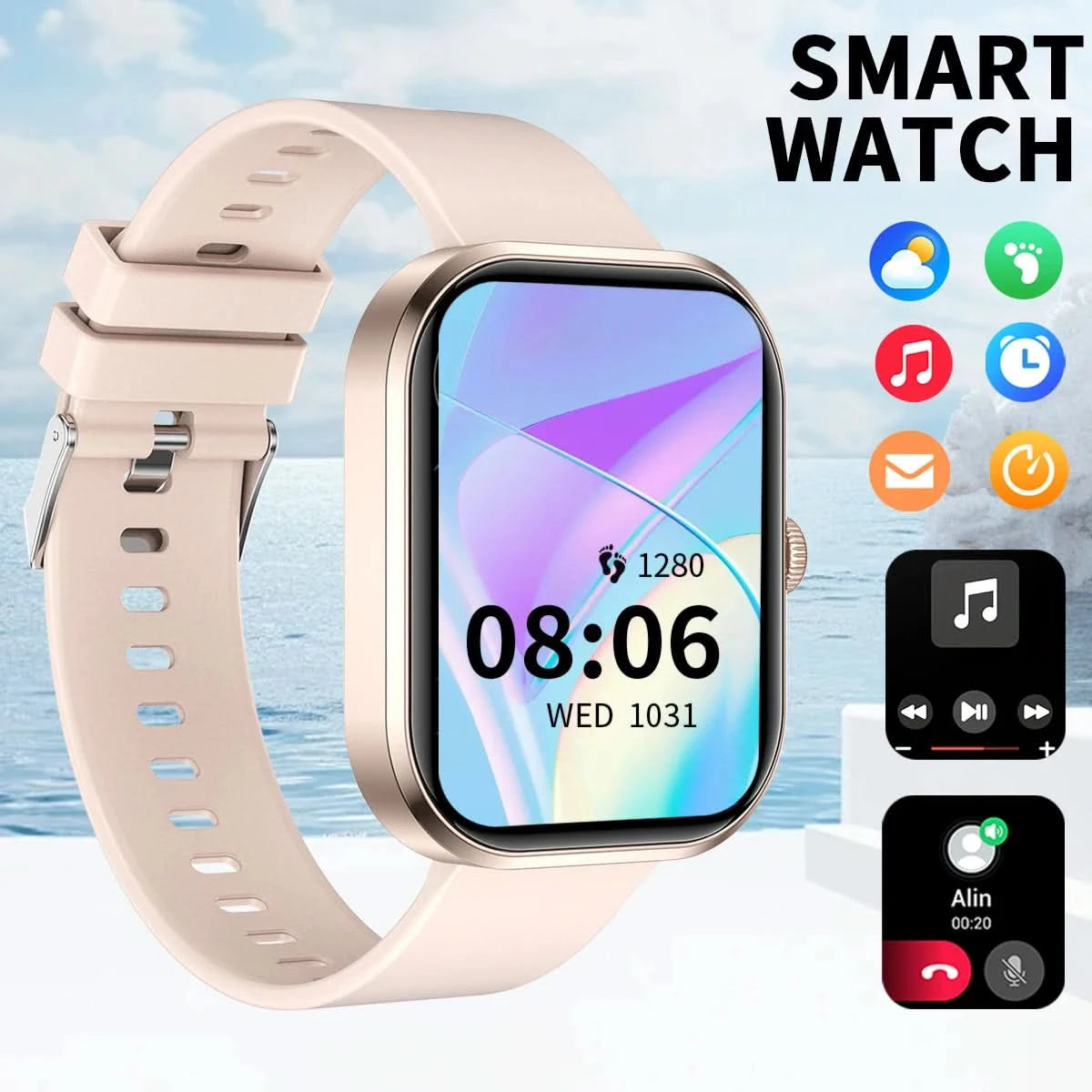 SmartWatch Women Multifunctional Smart watch Full Touch Screen Fitness Sleep Monitor Sports Bracelet Lady