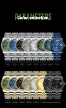 POEDAGAR Fashion High Quality Men Clock Waterproof Date Week Watch For Man Stainless Steel Luxury Quartz Men's Watches Reloj+Box