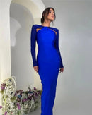 Mozision Hollow Out Sparkle Long Sleeve Maxi Dress For Women Glitter Vestidos Robe New Bodycon Shiny Night Club Party Long Dress - M & M Global