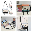 Unisex Student Messenger Bag Large Capacity Flap Crossbody Bag Contrast Color Casual Shoulder Bag for College Travel Business - M & M Global