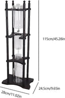 Cold Brew Maker Tower Iced Coffee Maker 2500ml Vertical Japanese Style Glass Container and Wood Stand 25 Cups With Slow Drip Tec - M & M Global