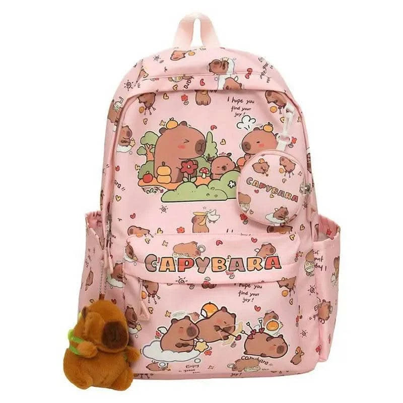 Cute Capybara Backpack for Girls Boys Student Teenager Children's Rucksack Women Cute Casual School Bags Kids Birthday Gift Toy - M & M Global