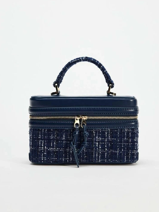 Women's bag 2024 autumn and winter new small square bag with hard single shoulder cross-body portable fashion box bag women - M & M Global