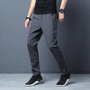Men's Casual Pants Stretch Slim Fit Elastic Waist Jogger Korean Classic Blue Black Gray Male Brand Trousers Plus Size - M & M Global