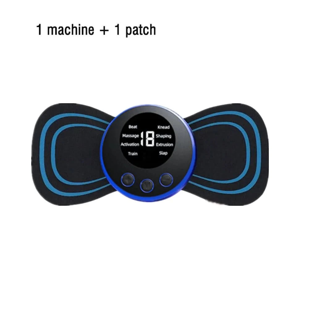 Neck Massager LCD Display EMS Electric Cervical Massage Patch Low-Frequency Pulse Muscle Stimulation Pad For Relaxation - M & M Global