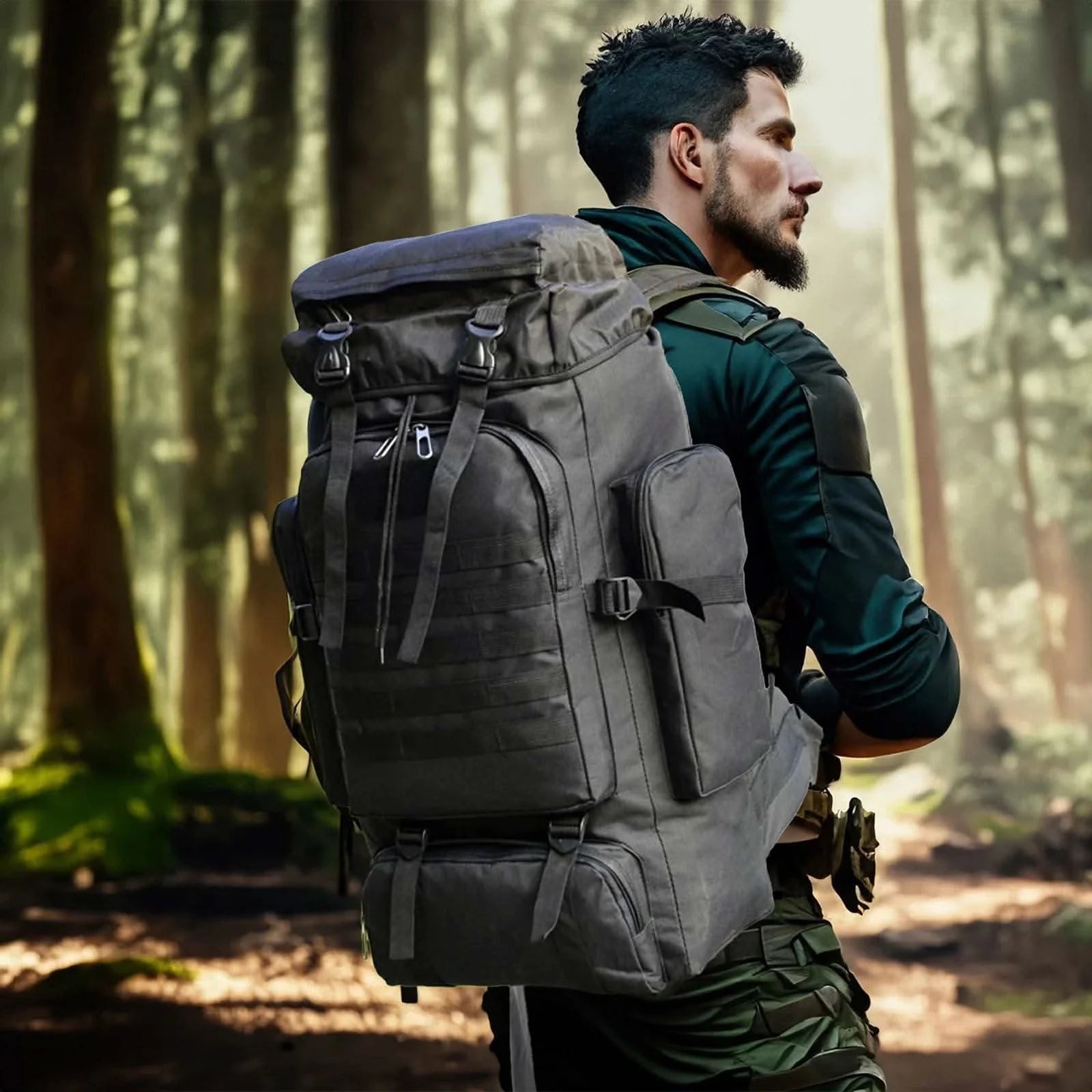 80L/100L Mountaineering Bag Climb Bag Tactical Backpacks Large Backpack Outdoors Hiking Camping Travel Bags - M & M Global
