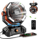 coldSky Camping Fan with 4 LED Lantern 8 Speeds Desk Fan 20000mAh Battery Portable Outdoor Fan for Outdoor Camping and Fishing - M & M Global