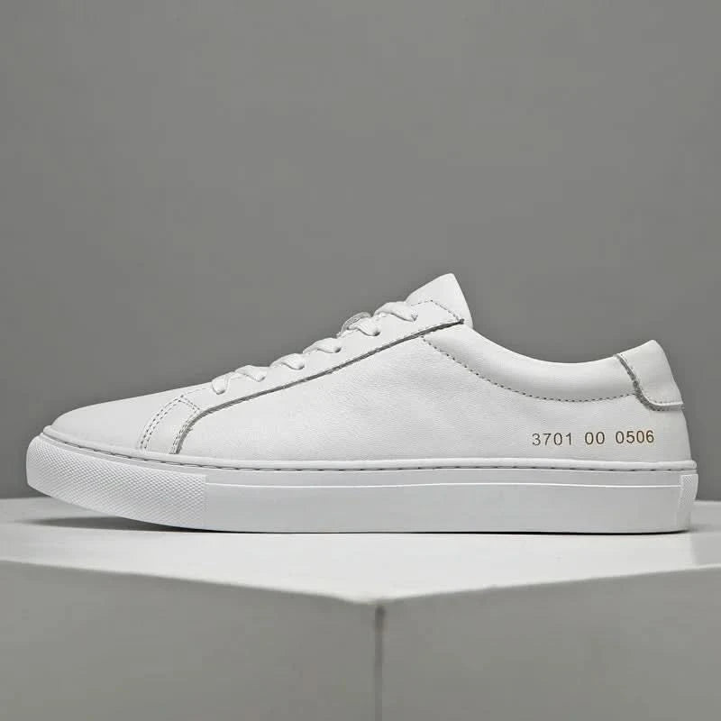 Italian Genuine Leather Men's Shoes 2024 Designer White Shoes Comfy Walking Shoes Lace-up Business Outdoor Zapatos Para Hombre - M & M Global
