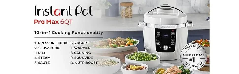 PRO Max Wi-Fi Smart 10-in-1 Pressure Cooker, Steamer, Saute, Warmer, Rice Cooker, Yogurt Maker, Sous Vide, Baker, NutriBoost - I - M & M Global