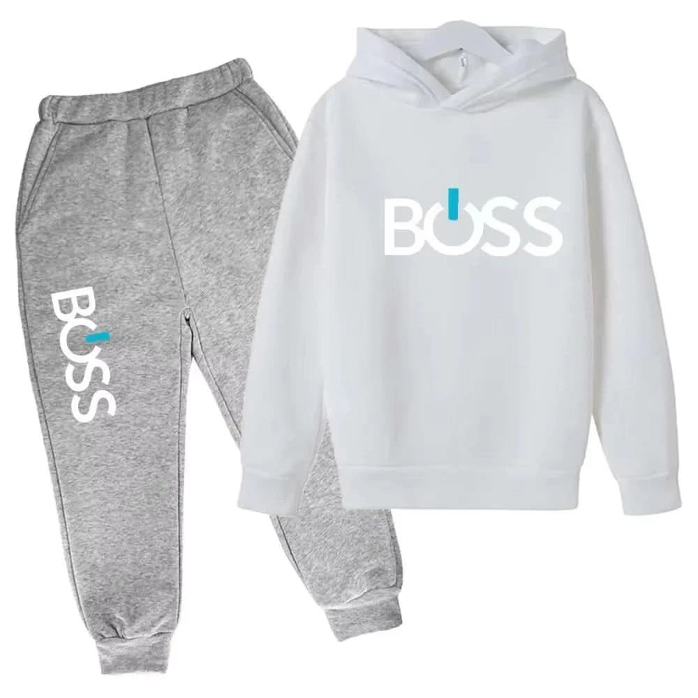Streetwear New Spring And Autumn Children Hoodie Set Boys Girls Casual Long Sleeve Hoodie Tops+Pants Sportswear 2-14 Years Old - M & M Global