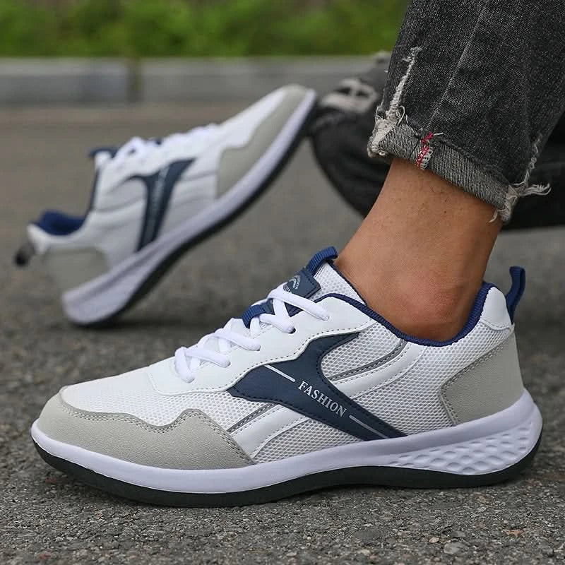 Men's Pu Leather Shoes 2025 New Lightweight Non-slip Sneakers Breathable Male Outdoor Running Shoes Lace Up Soft Sport Shoes - M & M Global